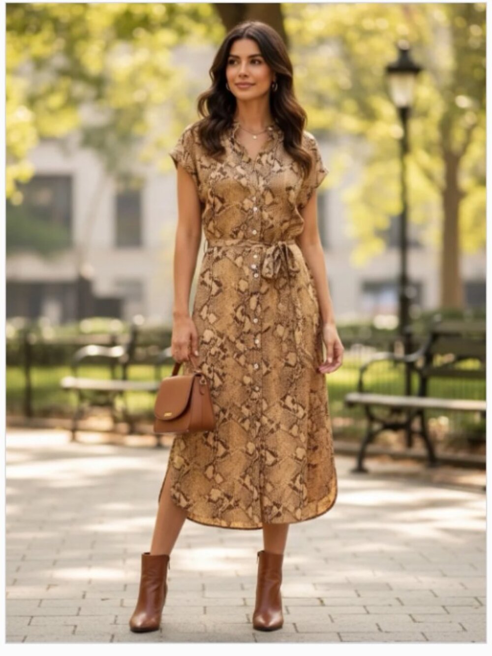 Banana Republic 100% Silk Snakeskin Print Shirt Dress – Size M